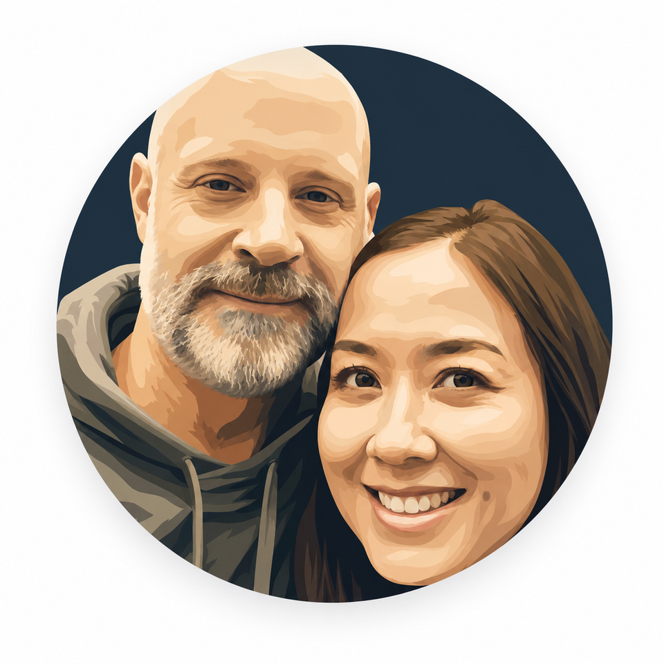 Illustrated portrait of the Learn Triple Net founders
